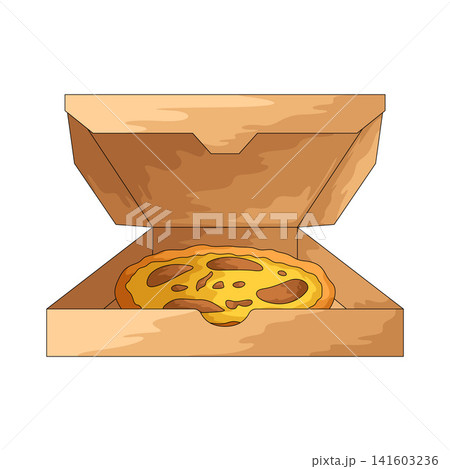 Illustration of Pizza Box Illustration of Pizza Box 141603236