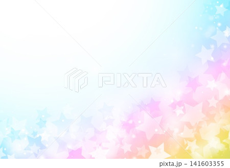 虹色の星がいっぱい背景 141603355