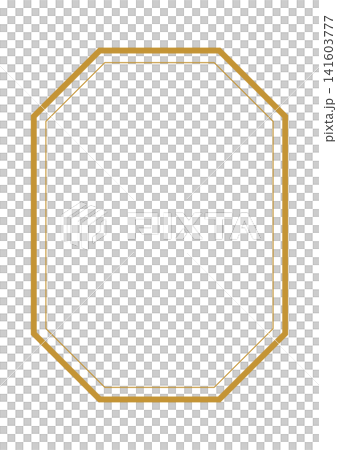 Simple and elegant gold double-line frame 141603777
