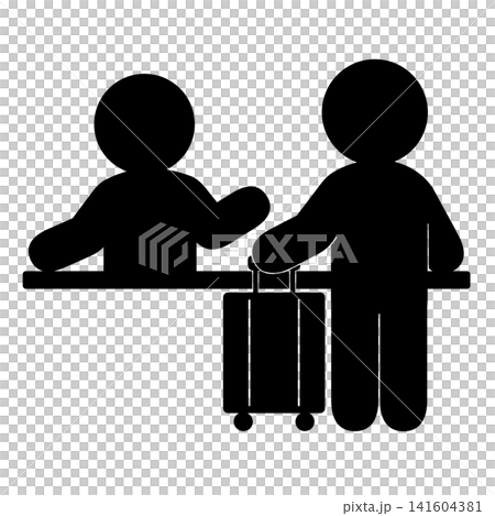 機場行李托運人圖示;報到櫃檯/登機流程圖示。 機場行李托運人圖示;報到櫃檯/登機流程圖示。 141604381