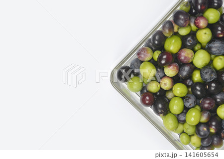 Fresh Olives in Glass Dish Fresh Olives in Glass Dish 141605654