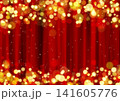 赤いカーテンとゴールドのキラキラのゴージャスな星の背景画像 141605776