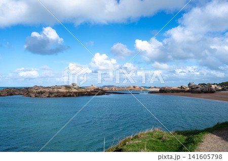Granite islands and blue waters near Tregastel, Brittany, France Granite islands and blue waters near Tregastel, Brittany, France 141605798