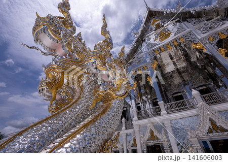The Naga statue in Wat Phuttha Prommayan in Bang Kla district Chachoengsao province The Naga statue in Wat Phuttha Prommayan in Bang Kla district Chachoengsao province 141606003