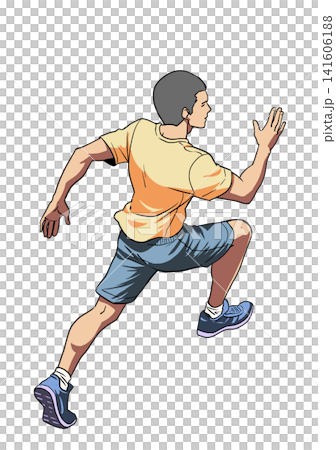 走る人の後ろ姿 走る人の後ろ姿 141606188