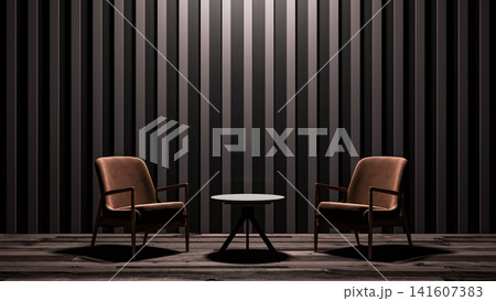 black and white chair in the interior of the room black and white chair in the interior of the room 141607383