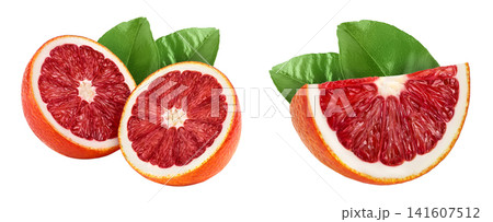 Blood red oranges isolated on white background with full depth of field Blood red oranges isolated on white background with full depth of field 141607512