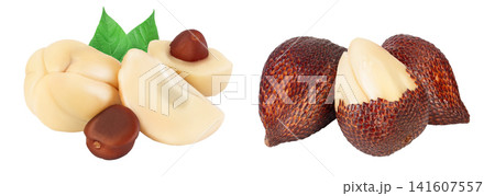 Salak snake fruit isolated on white background with full depth of field Salak snake fruit isolated on white background with full depth of field 141607557