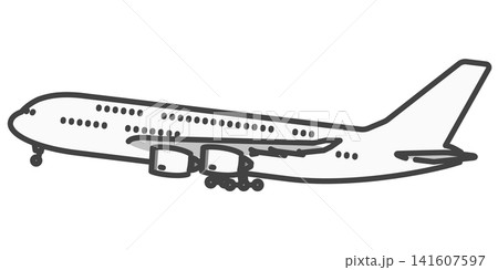 超大型旅客機の離陸・着陸イラスト 長距離国際線 航空イメージ 141607597