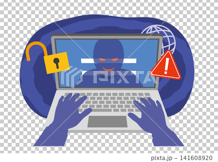 不正アクセスのイメージイラスト 不正アクセスのイメージイラスト 141608920