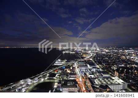 スターゲイトホテルから見た大阪湾の夜景 スターゲイトホテルから見た大阪湾の夜景 141608941