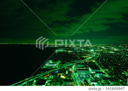 スターゲイトホテルから見た大阪湾の夜景 スターゲイトホテルから見た大阪湾の夜景 141608947