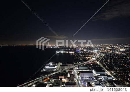 スターゲイトホテルから見た大阪湾の夜景 スターゲイトホテルから見た大阪湾の夜景 141608948