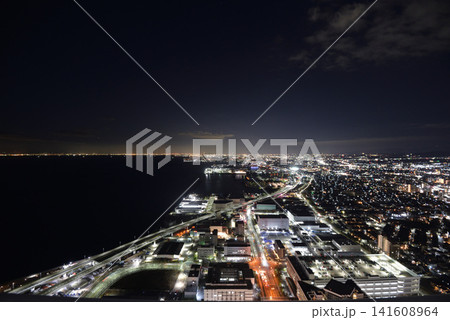 スターゲイトホテルから見た大阪湾の夜景 スターゲイトホテルから見た大阪湾の夜景 141608964