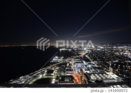 スターゲイトホテルから見た大阪湾の夜景 141608972