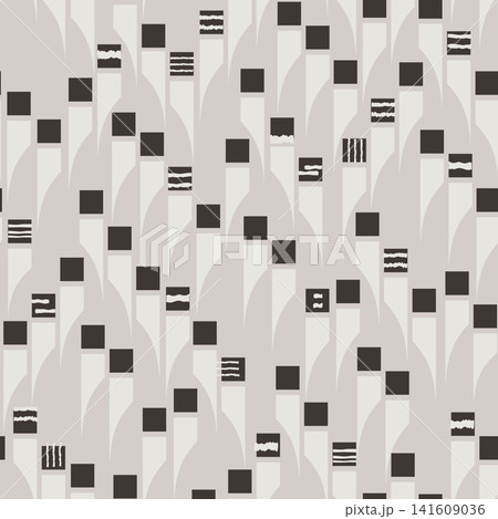 Abstract geometric seamless pattern. Cube ornamental background. Avantgarde artistic ornament 141609036