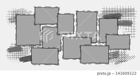 Abstract Gray Frame Collage Background 141609122