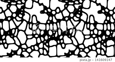 Seamless bold organic pattern vector in black and white. Thick black coral network and rounded white cells create a striking biomorphic texture Seamless bold organic pattern vector in black and white. Thick black coral network and rounded white cells create a striking biomorphic texture 141609147