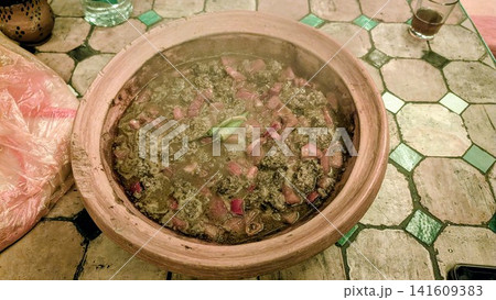 Steaming Hot Traditional Moroccan Kefta Meatball Tagine with Tomato Sauce Steaming Hot Traditional Moroccan Kefta Meatball Tagine with Tomato Sauce 141609383