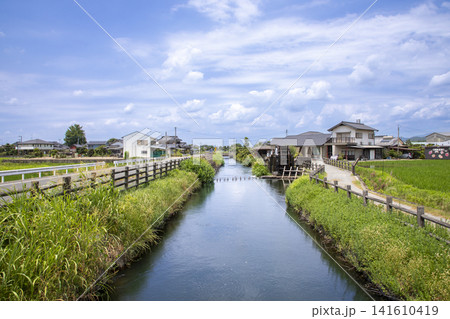 朝倉市堀川用水の風景 朝倉市堀川用水の風景 141610419
