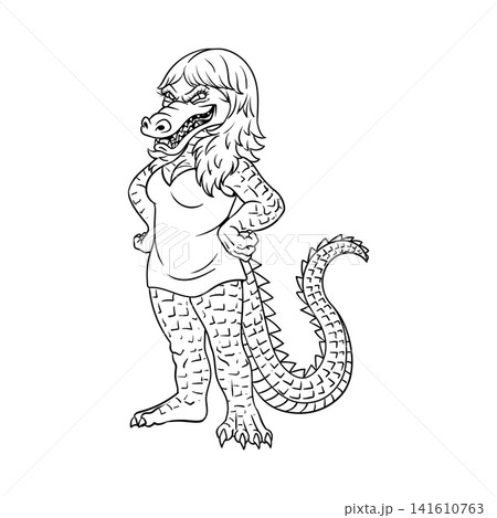 Cuca Line Art a figure of Brazilian folklore 141610763