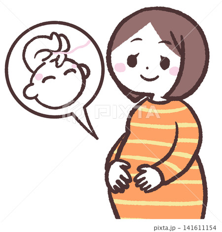 妊婦と胎児のイラスト 妊婦と胎児のイラスト 141611154