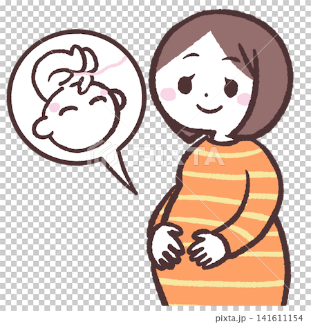 妊婦と胎児のイラスト 妊婦と胎児のイラスト 141611154