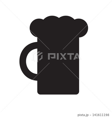 Vector flat beer mug silhouette 141611198