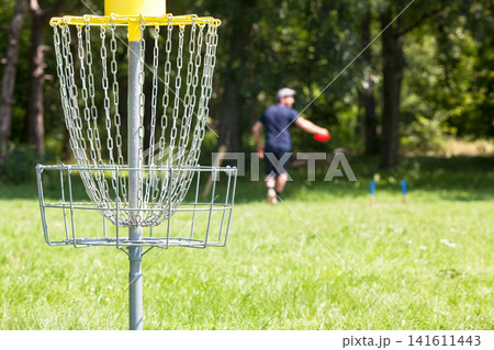 Flying disc sport in the nature 141611443