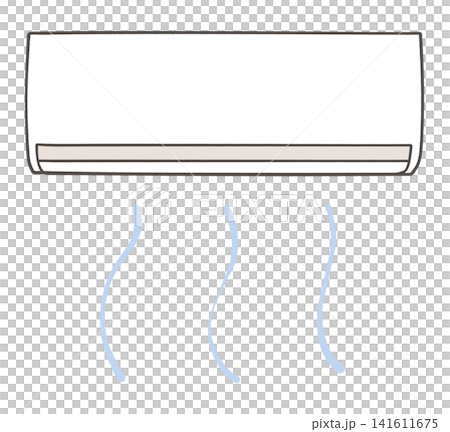 涼しい風を出すエアコンのイラスト 141611675