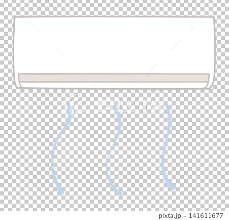 涼しい風を出すエアコンのイラスト 141611677