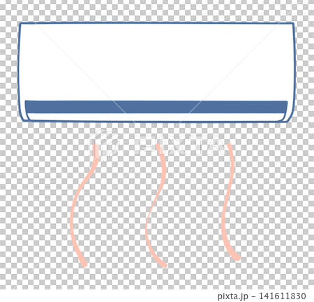 暖かい風を出すエアコンのイラスト 141611830