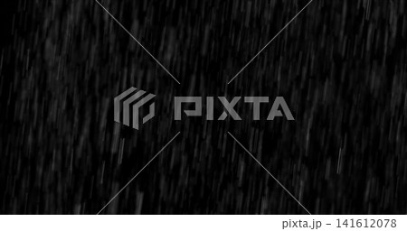 Motion blurred rain streaks isolated on a black background creating a realistic weather overlay with dynamic falling droplets perfect for visual effects compositing graphic design and atmospheric Motion blurred rain streaks isolated on a black background creating a realistic weather overlay with dynamic falling droplets perfect for visual effects compositing graphic design and atmospheric 141612078
