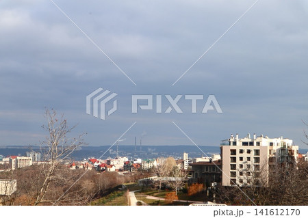 Panorama of the city from the top of the hill. 141612170