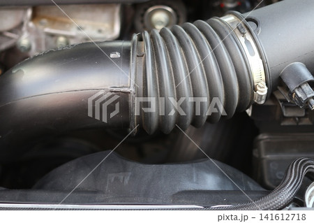 View under the hood of the car. View under the hood of the car. 141612718