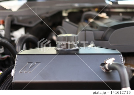 View under the hood of the car. View under the hood of the car. 141612719