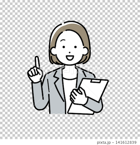 圖解:一位身穿西裝的女士正在講解。 圖解:一位身穿西裝的女士正在講解。 141612839