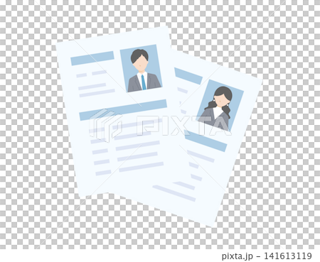 Vector illustrations for job applications, including resumes and work history forms (application forms/recruitment), featuring male and female characters. Vector illustrations for job applications, including resumes and work history forms (application forms/recruitment), featuring male and female characters. 141613119
