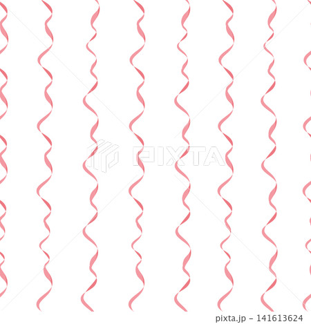 Seamless pattern of pink festive ribbons. Vector illustration in soft pastel colors in a flat style. Minimalistic ribbon background for birthday wrapping paper, invitations, nursery textiles, holiday Seamless pattern of pink festive ribbons. Vector illustration in soft pastel colors in a flat style. Minimalistic ribbon background for birthday wrapping paper, invitations, nursery textiles, holiday 141613624