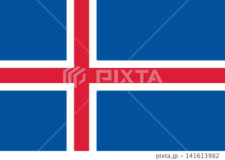 Iceland National Flag Isolated. Vector illustration. Iceland National Flag Isolated. Vector illustration. 141613982