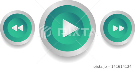 Mint green 3D rounded audio media player control buttons set layout template with play rewind icons for music app user interface UI UX design Mint green 3D rounded audio media player control buttons set layout template with play rewind icons for music app user interface UI UX design 141614124