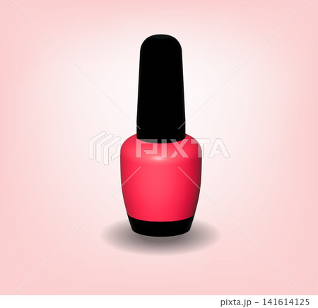 Bright pink nail polish bottle cosmetic graphic illustration for beauty salon manicure branding design product presentation catalog layout and spa menu poster Bright pink nail polish bottle cosmetic graphic illustration for beauty salon manicure branding design product presentation catalog layout and spa menu poster 141614125
