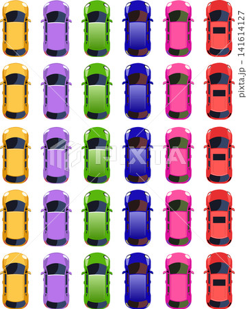 Top view colorful cars pattern collection set layout template for traffic navigation map auto rental mobile app and kids toy games layout design Top view colorful cars pattern collection set layout template for traffic navigation map auto rental mobile app and kids toy games layout design 141614127