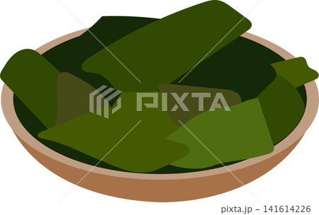 green wakame seaweed on a bowl green wakame seaweed on a bowl 141614226
