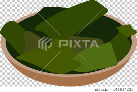 green wakame seaweed on a bowl green wakame seaweed on a bowl 141614226