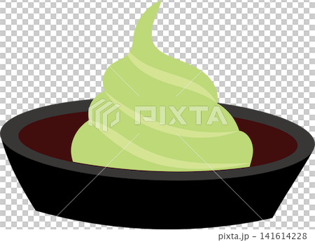 green wasabi in a black bowl green wasabi in a black bowl 141614228