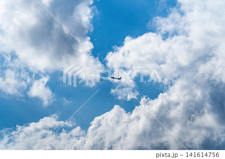 青空を飛ぶ飛行機 青空を飛ぶ飛行機 141614756