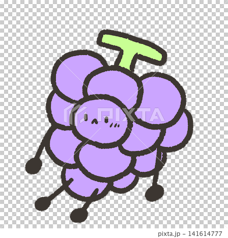 表情あるぶどうのイラスト 手足付き 表情あるぶどうのイラスト 手足付き 141614777