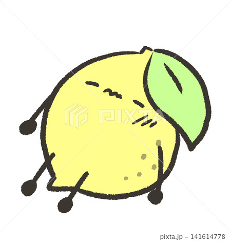 表情あるレモンのイラスト 手足付き 表情あるレモンのイラスト 手足付き 141614778