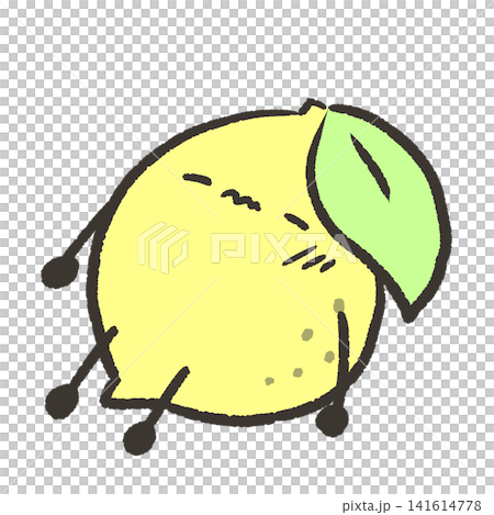 表情あるレモンのイラスト 手足付き 表情あるレモンのイラスト 手足付き 141614778